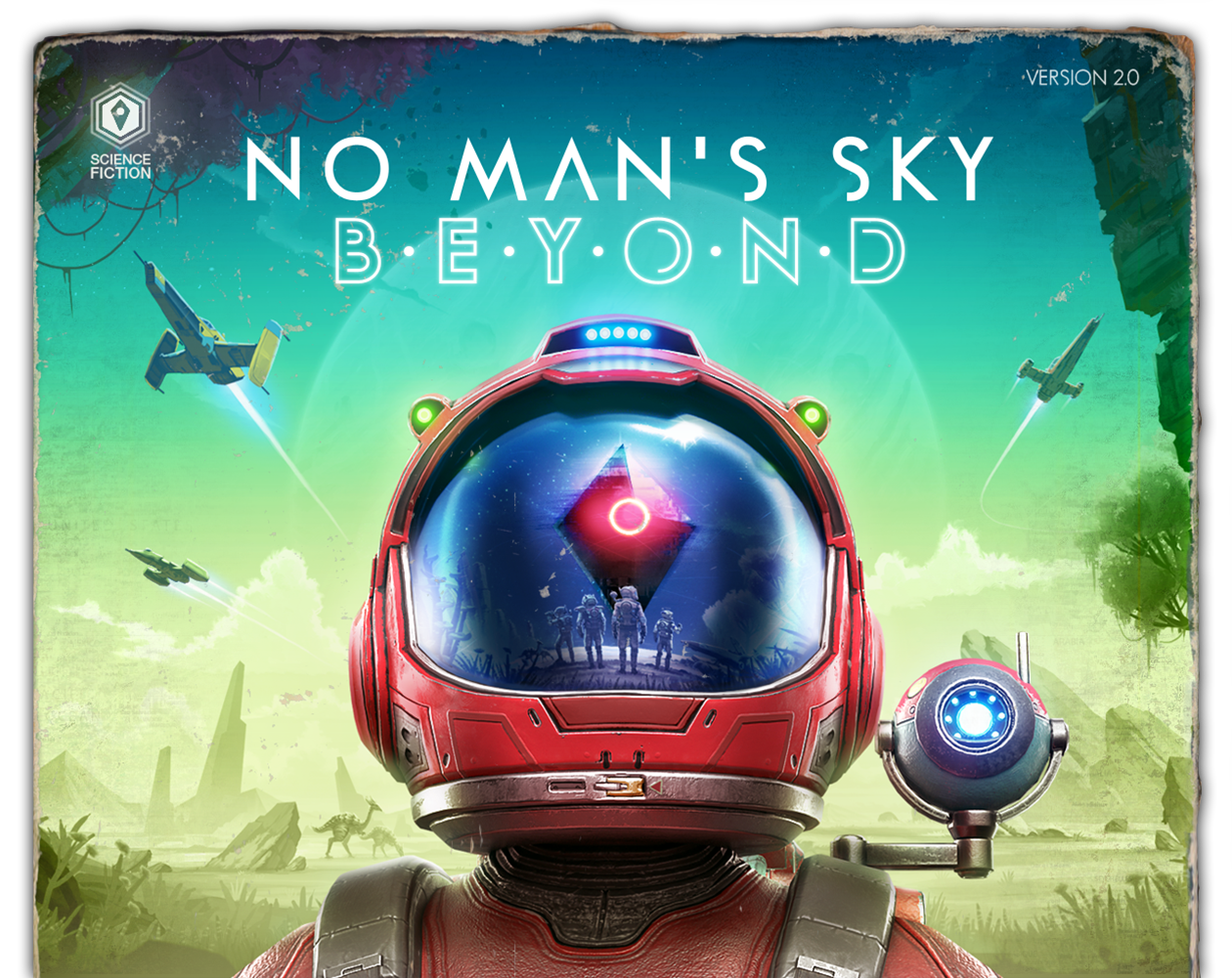Book cover styled art showcasing No Man's Sky artwork